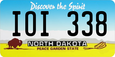 ND license plate IOI338