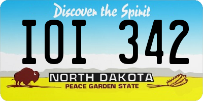 ND license plate IOI342