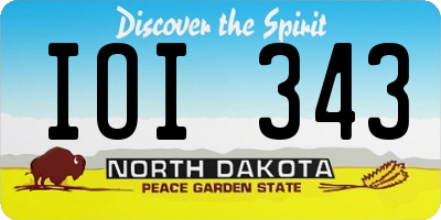 ND license plate IOI343
