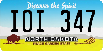 ND license plate IOI347