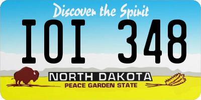 ND license plate IOI348