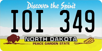 ND license plate IOI349