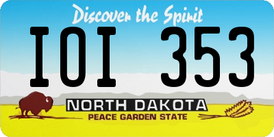 ND license plate IOI353