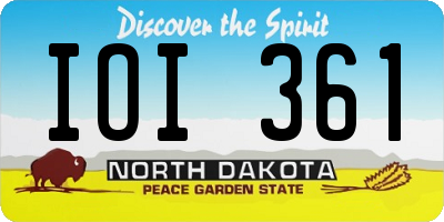 ND license plate IOI361
