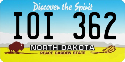ND license plate IOI362