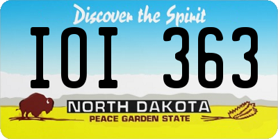 ND license plate IOI363