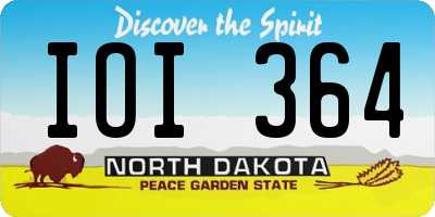 ND license plate IOI364