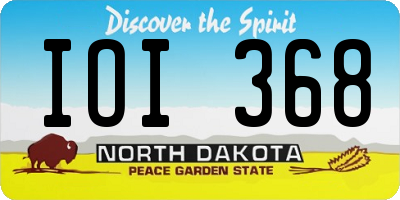ND license plate IOI368