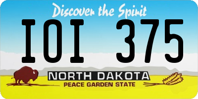 ND license plate IOI375
