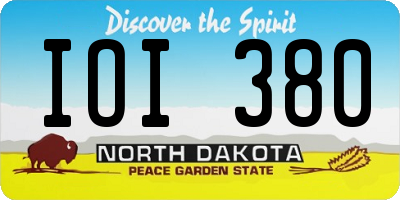 ND license plate IOI380