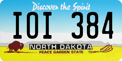 ND license plate IOI384