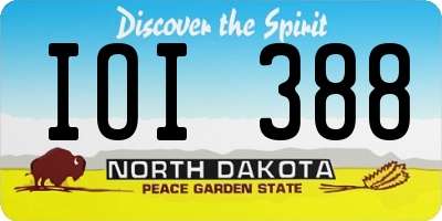 ND license plate IOI388