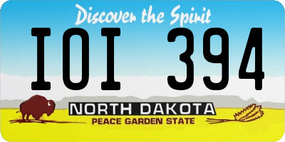 ND license plate IOI394