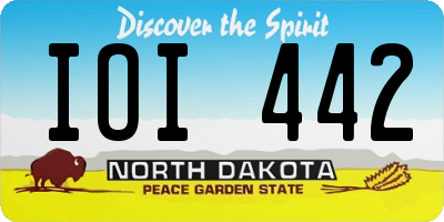 ND license plate IOI442