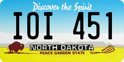 ND license plate IOI451