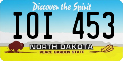 ND license plate IOI453