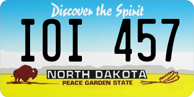 ND license plate IOI457