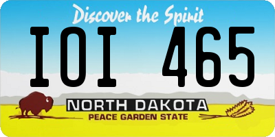 ND license plate IOI465