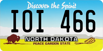 ND license plate IOI466