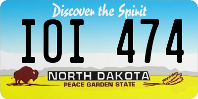 ND license plate IOI474