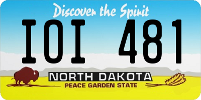 ND license plate IOI481