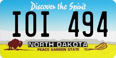 ND license plate IOI494