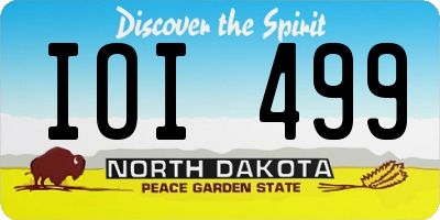 ND license plate IOI499