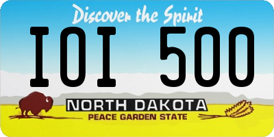ND license plate IOI500