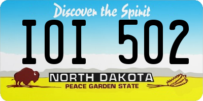 ND license plate IOI502