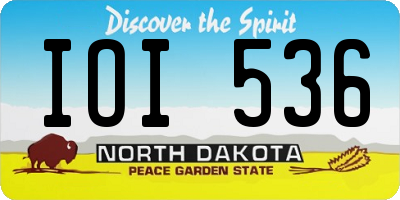 ND license plate IOI536