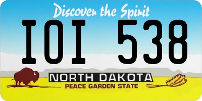 ND license plate IOI538