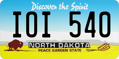 ND license plate IOI540