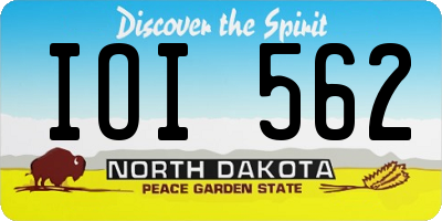 ND license plate IOI562
