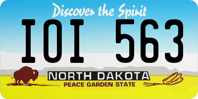 ND license plate IOI563