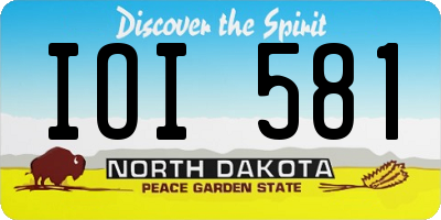 ND license plate IOI581