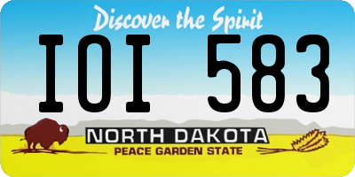 ND license plate IOI583