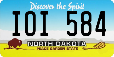 ND license plate IOI584