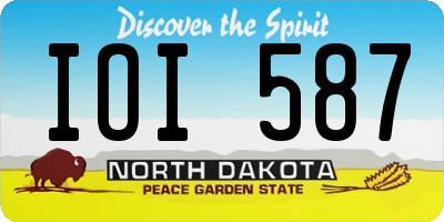 ND license plate IOI587