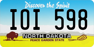 ND license plate IOI598