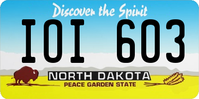 ND license plate IOI603