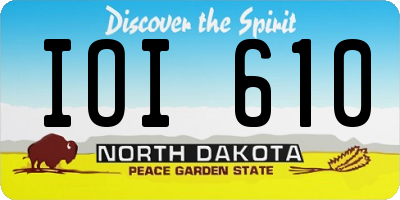 ND license plate IOI610