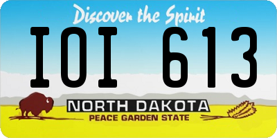 ND license plate IOI613