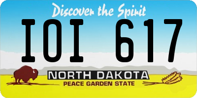 ND license plate IOI617