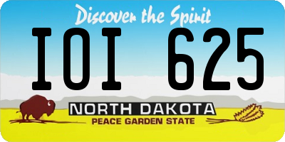 ND license plate IOI625