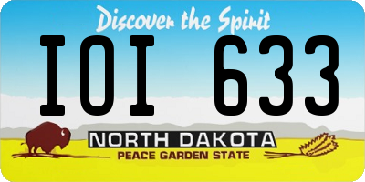 ND license plate IOI633