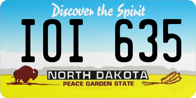 ND license plate IOI635