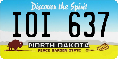 ND license plate IOI637