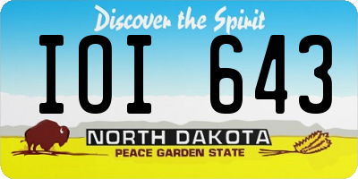 ND license plate IOI643