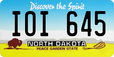 ND license plate IOI645