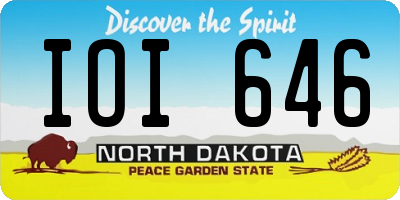 ND license plate IOI646